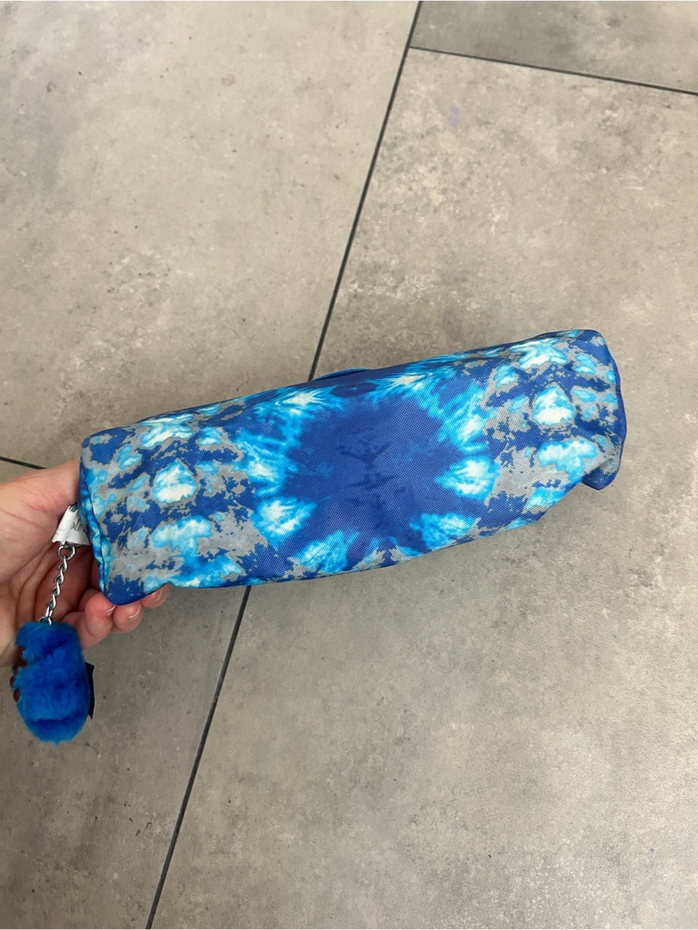 Kipling Freedom Pencil Case Cosmetic Bag Blue Tie Dye - Picture 3 of 11